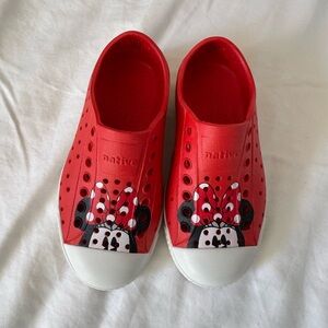 Native Kids Red Water Shoes with Minnie Design